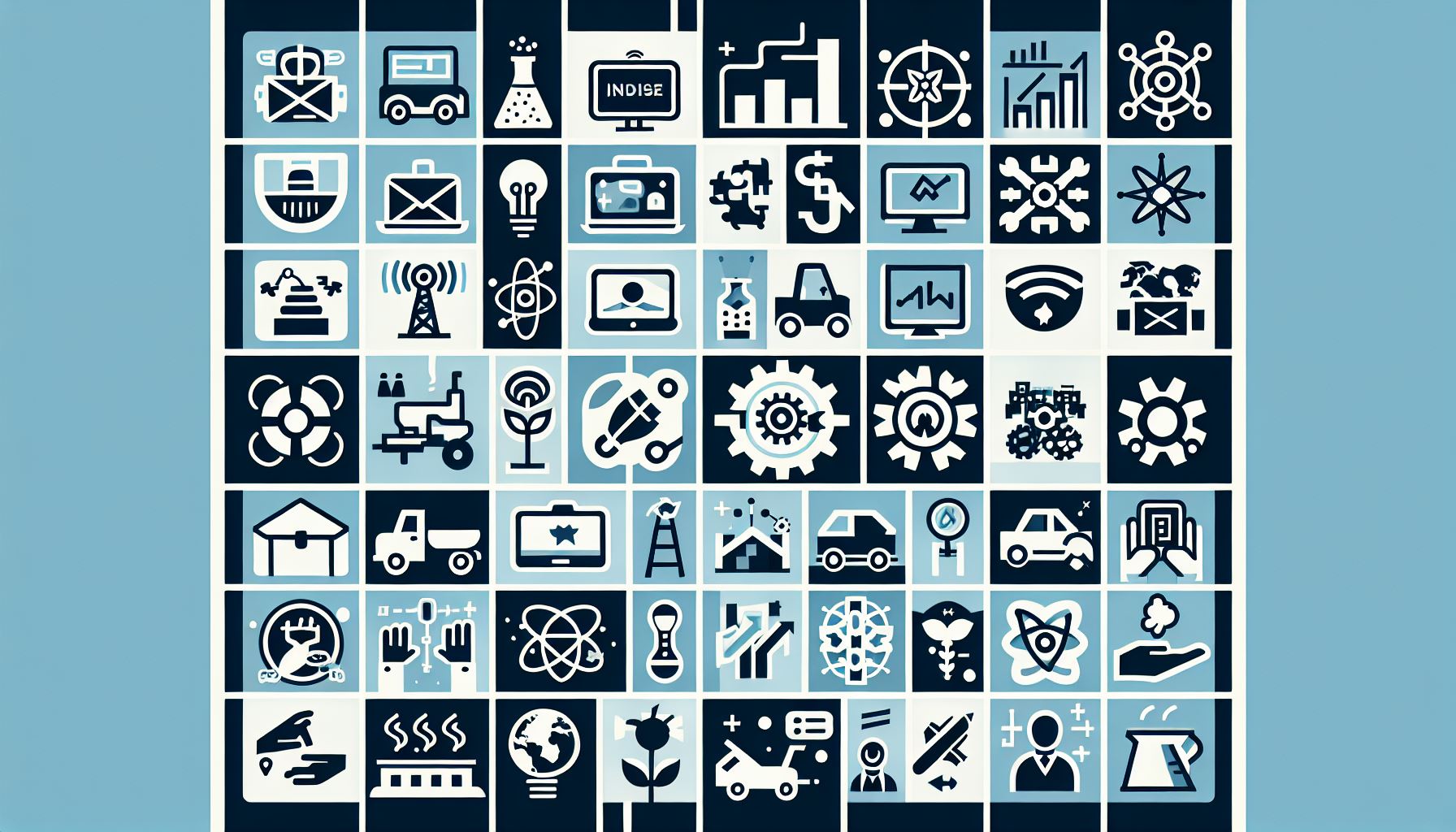 Industry icons grid no names